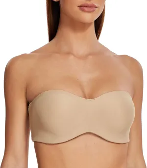 MELENECA Women's Strapless Bra for Large Bust Minimizer Unlined Bandeau with Underwire