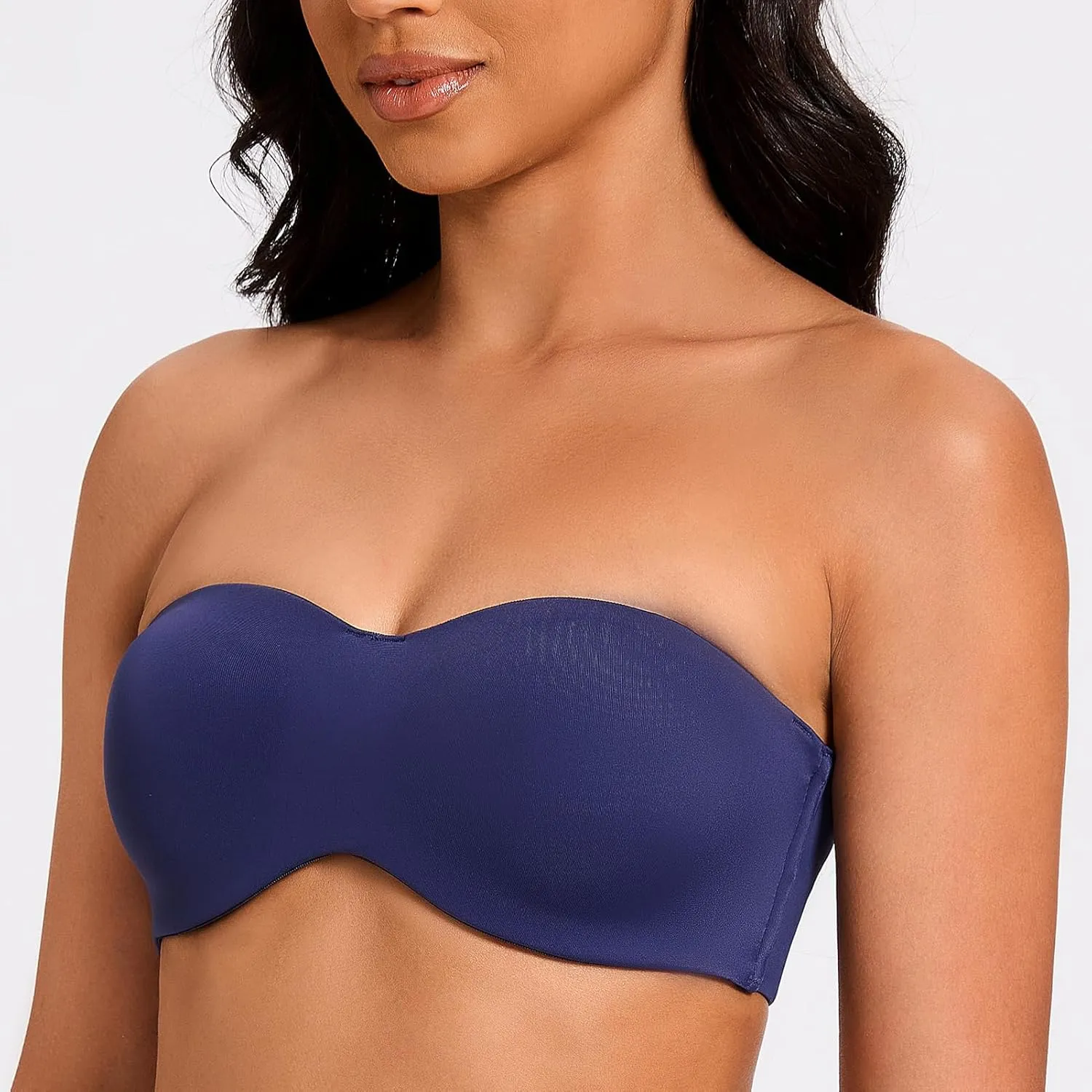MELENECA Women's Strapless Bra for Large Bust Minimizer Unlined Bandeau with Underwire