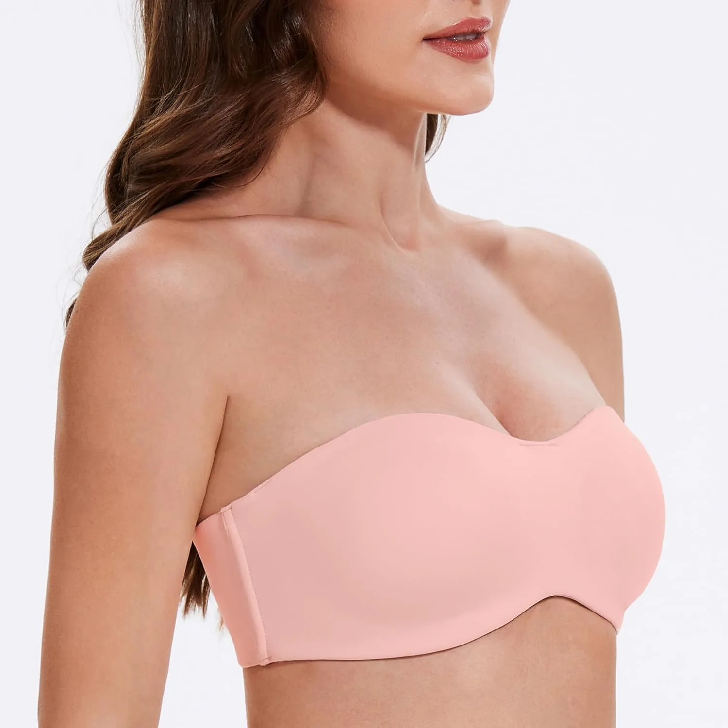 MELENECA Women's Strapless Bra for Large Bust Minimizer Unlined Bandeau with Underwire