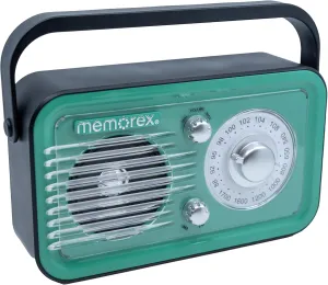 Memorex MX-BR100 Retro Style Rechargeable AM/FM/Shortwave Radio | Tabletop Radio with TF Card & USB Playback | 2000mAh Battery, and Rotary Telescopic Antenna