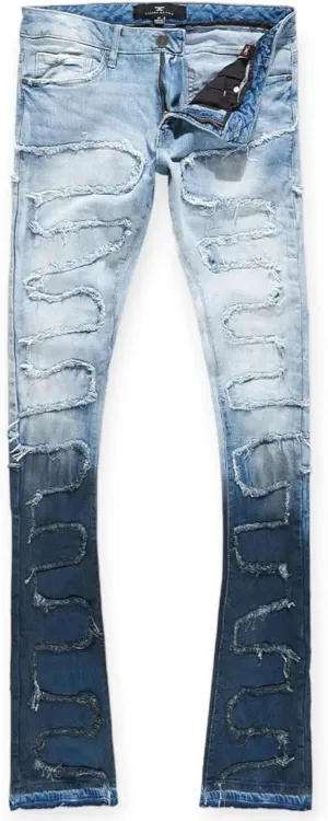 Men Martin Oasis Denim: Stacked, Ripped, Stretch, Relaxed Fit Jeans for Men – Stylish Blue Denim for Street Wear