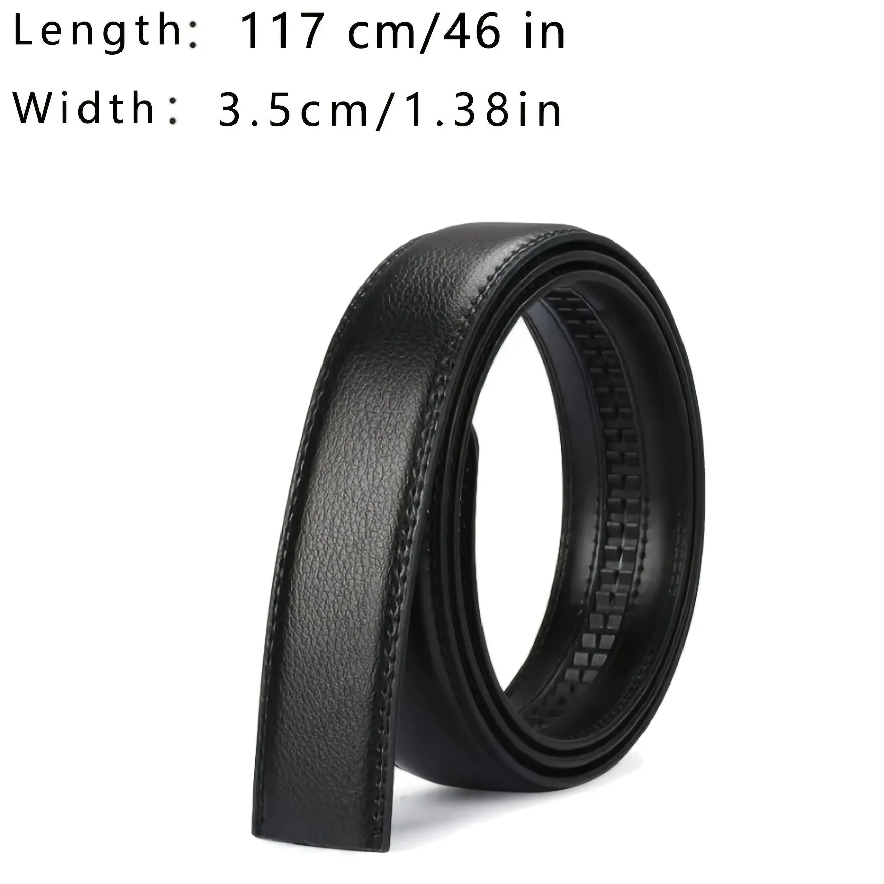 Men's Adjustable Length Leather Belt with Automatic Buckle