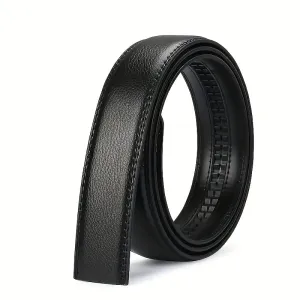 Men's Adjustable Length Leather Belt with Automatic Buckle
