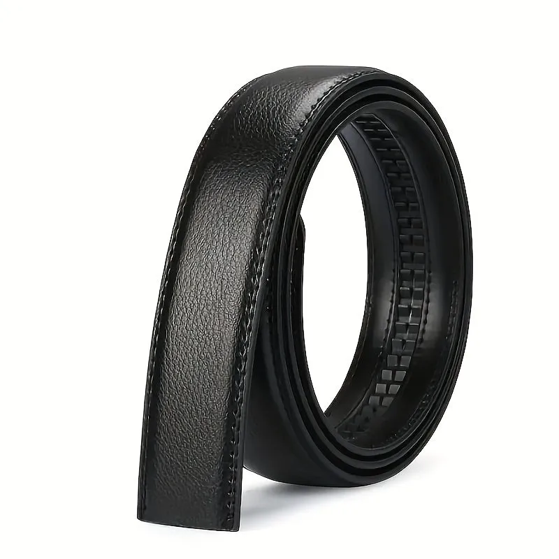 Men's Adjustable Length Leather Belt with Automatic Buckle