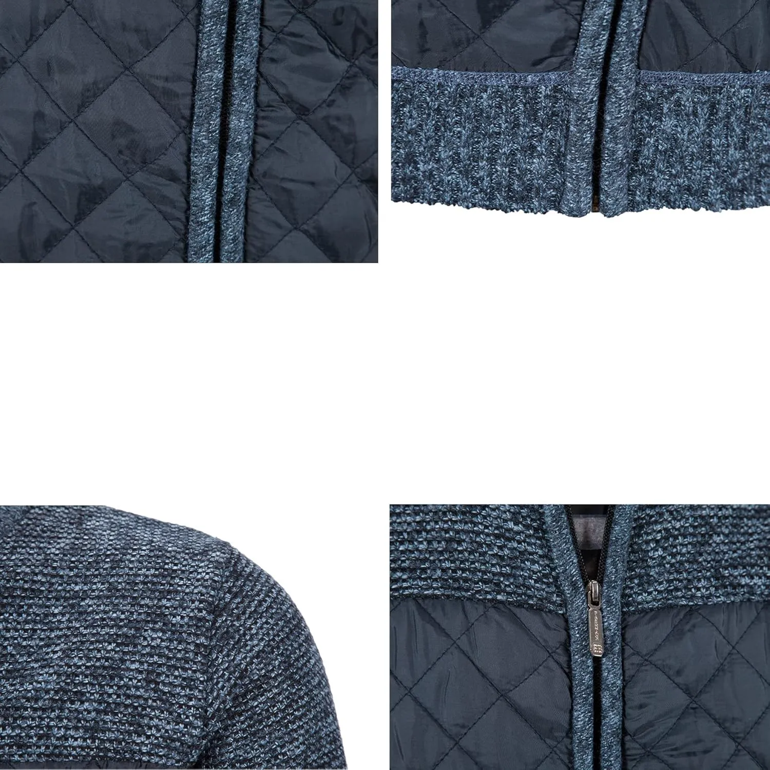Men's Clothes Casual Turtleneck Sweater with Color Block and Velvet Check Stitching
