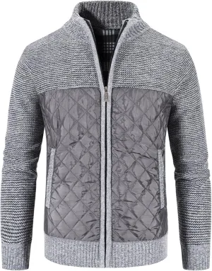 Men's Clothes Casual Turtleneck Sweater with Color Block and Velvet Check Stitching