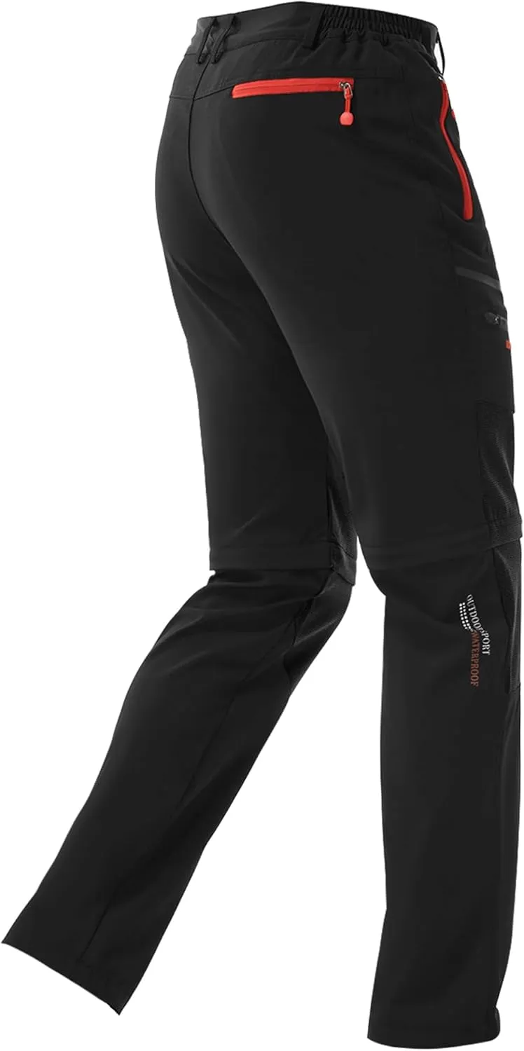 Men's Convertible Hiking Pants Zip Off Lightweight Quick Dry Outdoor Waterproof Tactical Cargo Work Pants Camping