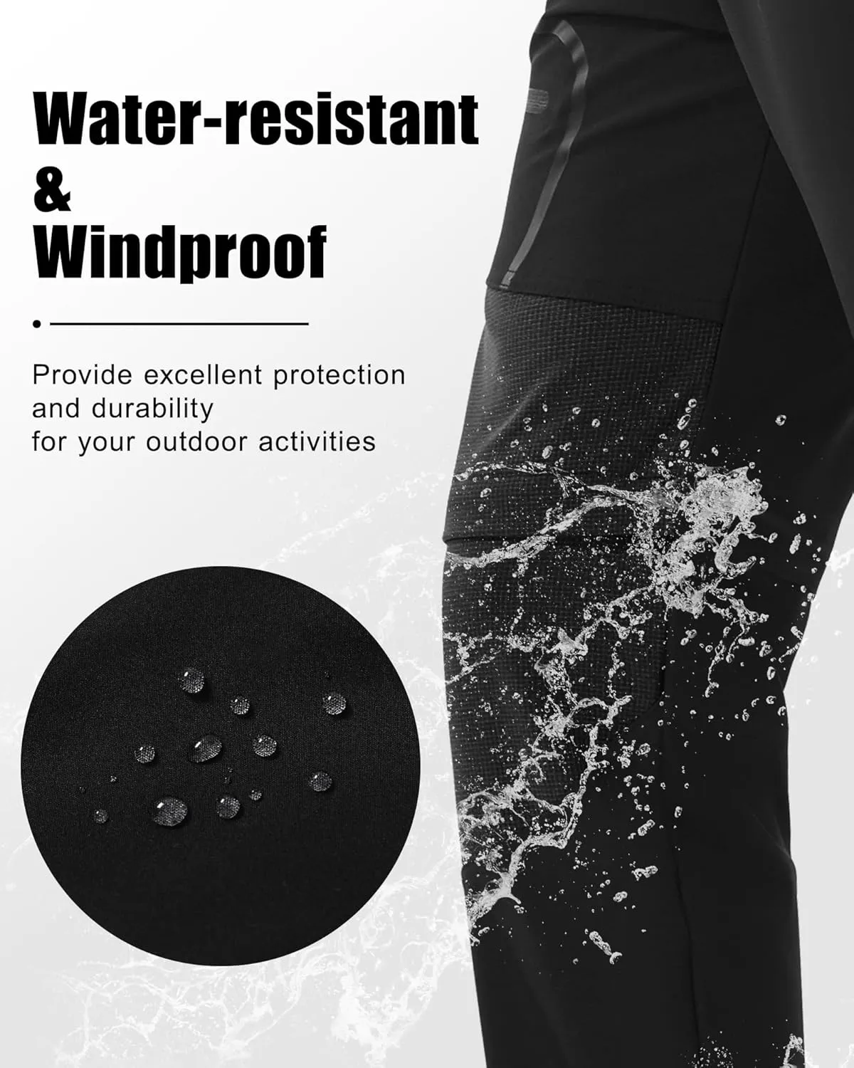 Men's Convertible Hiking Pants Zip Off Lightweight Quick Dry Outdoor Waterproof Tactical Cargo Work Pants Camping