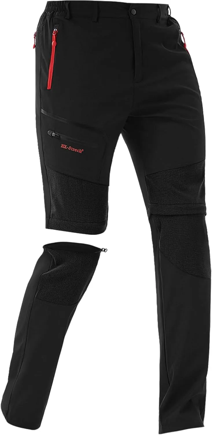 Men's Convertible Hiking Pants Zip Off Lightweight Quick Dry Outdoor Waterproof Tactical Cargo Work Pants Camping