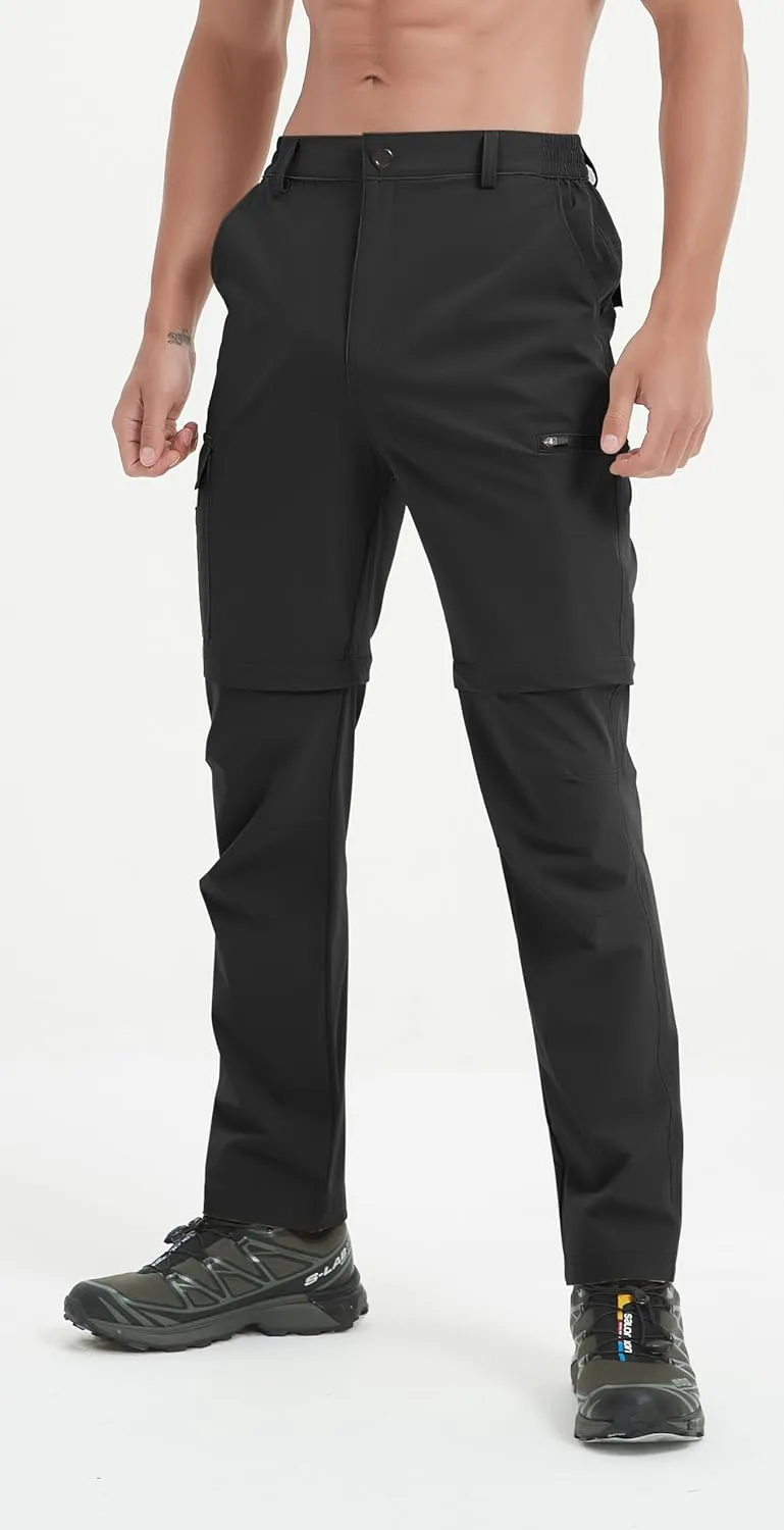 Men's Convertible Hiking Pants Zip Off Quick Dry Lightweight Safari Travel Camping Fishing Cargo Outdoor Pants