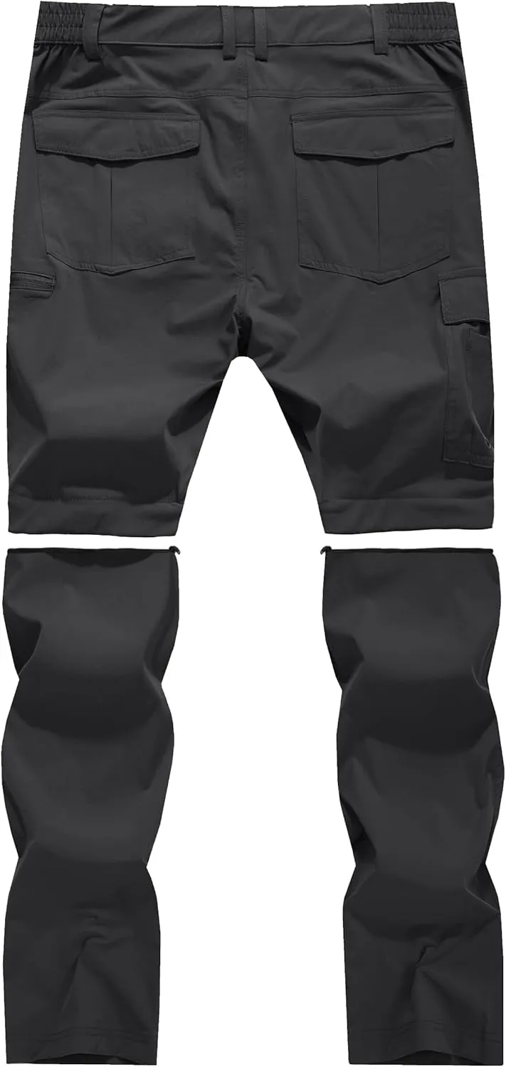 Men's Convertible Hiking Pants Zip Off Quick Dry Lightweight Safari Travel Camping Fishing Cargo Outdoor Pants