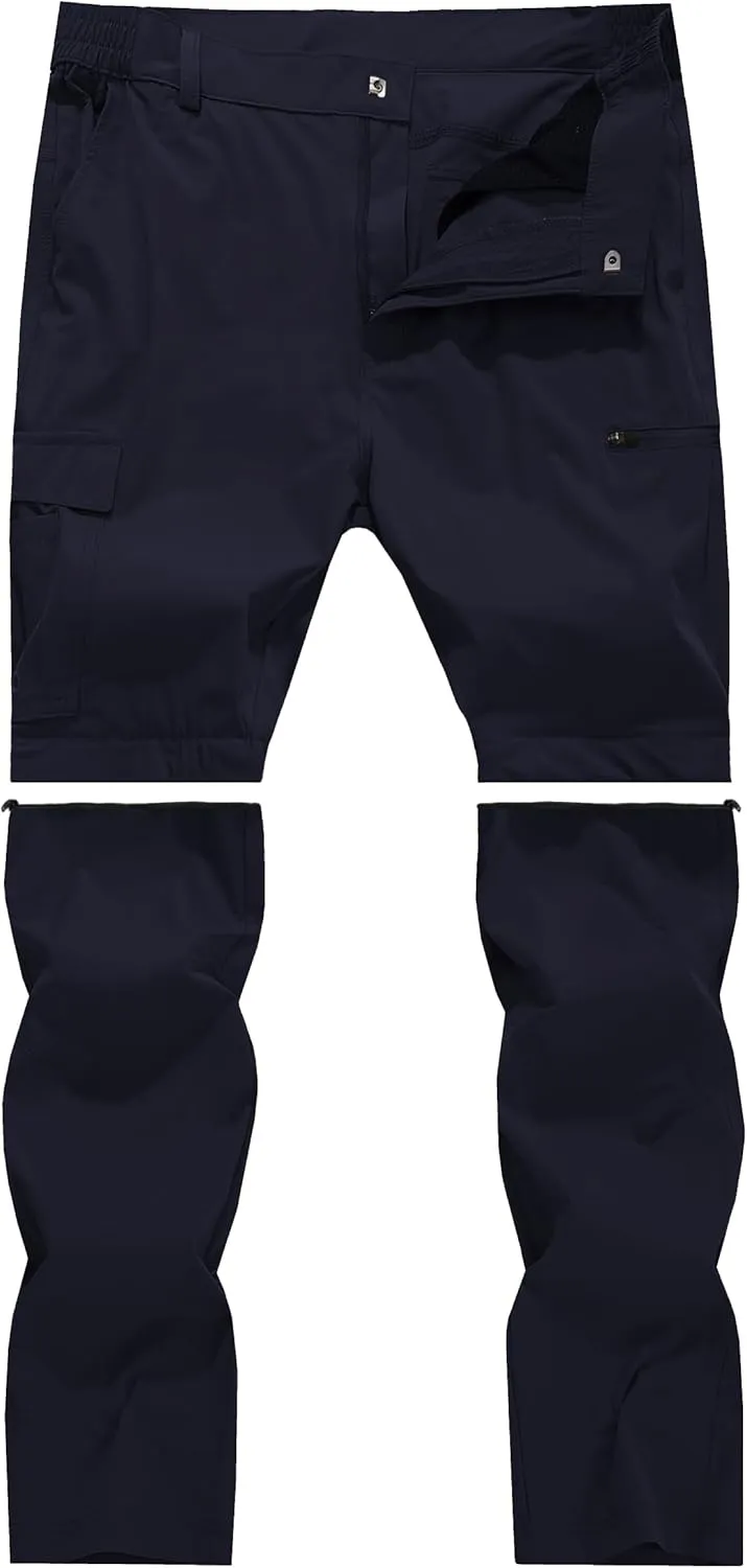 Men's Convertible Hiking Pants Zip Off Quick Dry Lightweight Safari Travel Camping Fishing Cargo Outdoor Pants