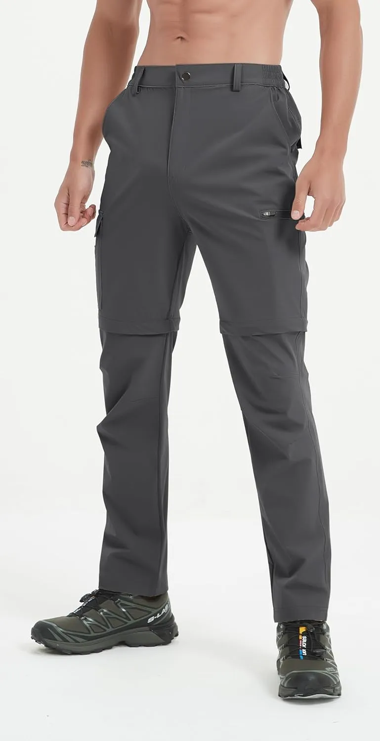 Men's Convertible Hiking Pants Zip Off Quick Dry Lightweight Safari Travel Camping Fishing Cargo Outdoor Pants