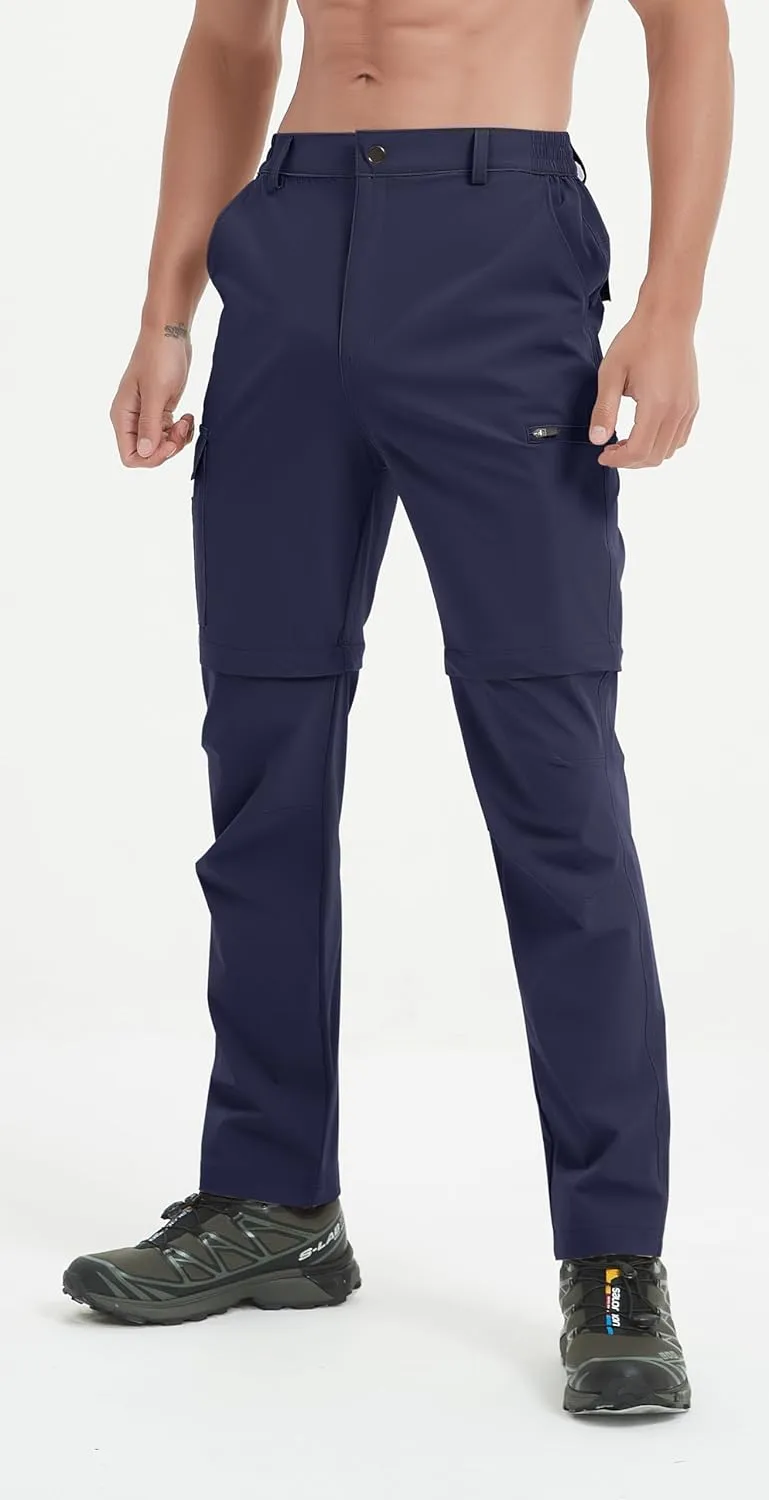 Men's Convertible Hiking Pants Zip Off Quick Dry Lightweight Safari Travel Camping Fishing Cargo Outdoor Pants