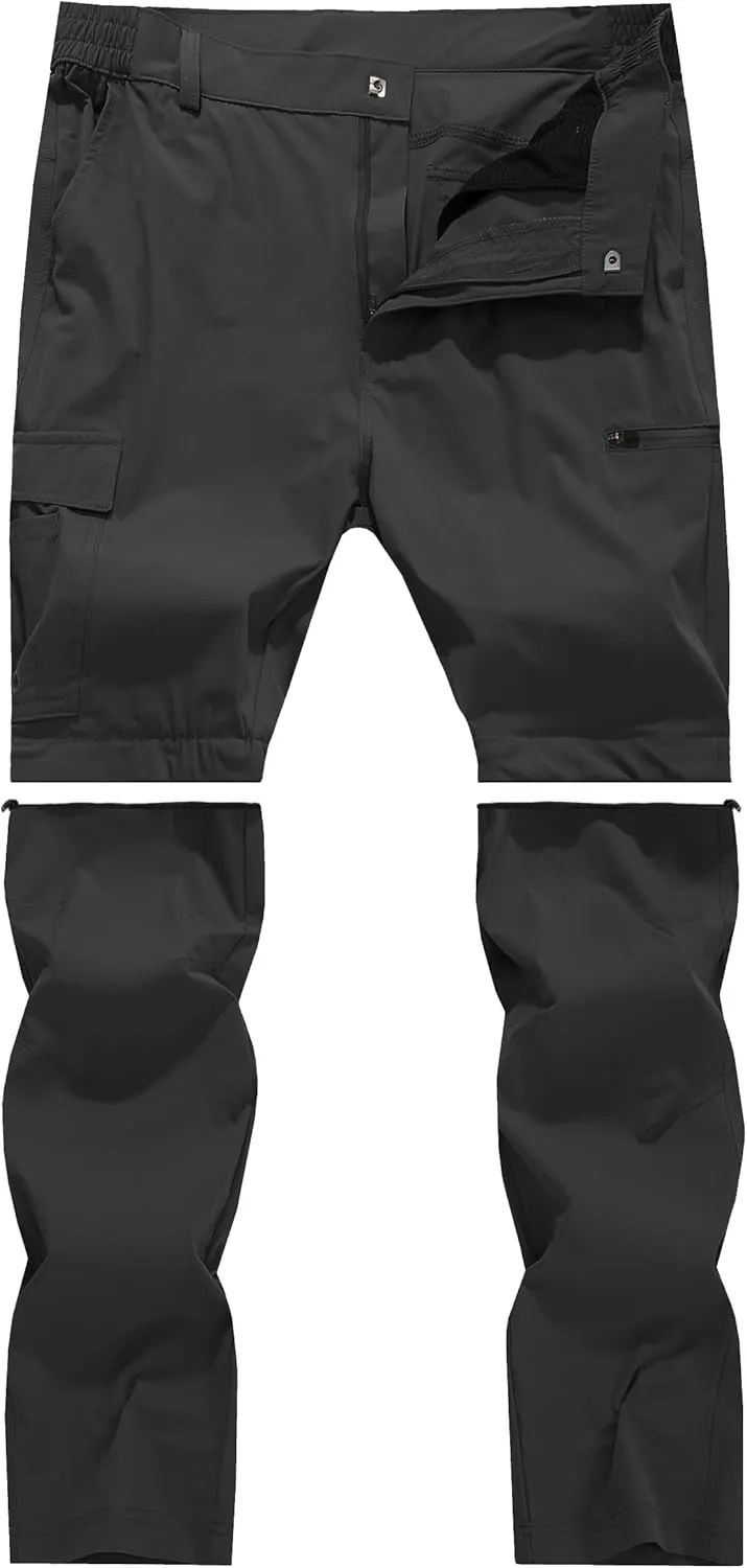 Men's Convertible Hiking Pants Zip Off Quick Dry Lightweight Safari Travel Camping Fishing Cargo Outdoor Pants