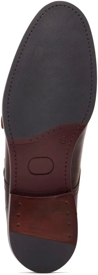 Mens Diablo Waxy Black Leather Double Monk Strap Shoes