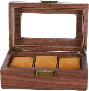 Mens Jewellery Box Watch Storage Wooden Box Watches for Men Travel Watch Case Mens Watch Pocket Watch Display Case Watch Travel Case Watch for Men Watch Display Case 3 Slot Men Wrist Watches Glass