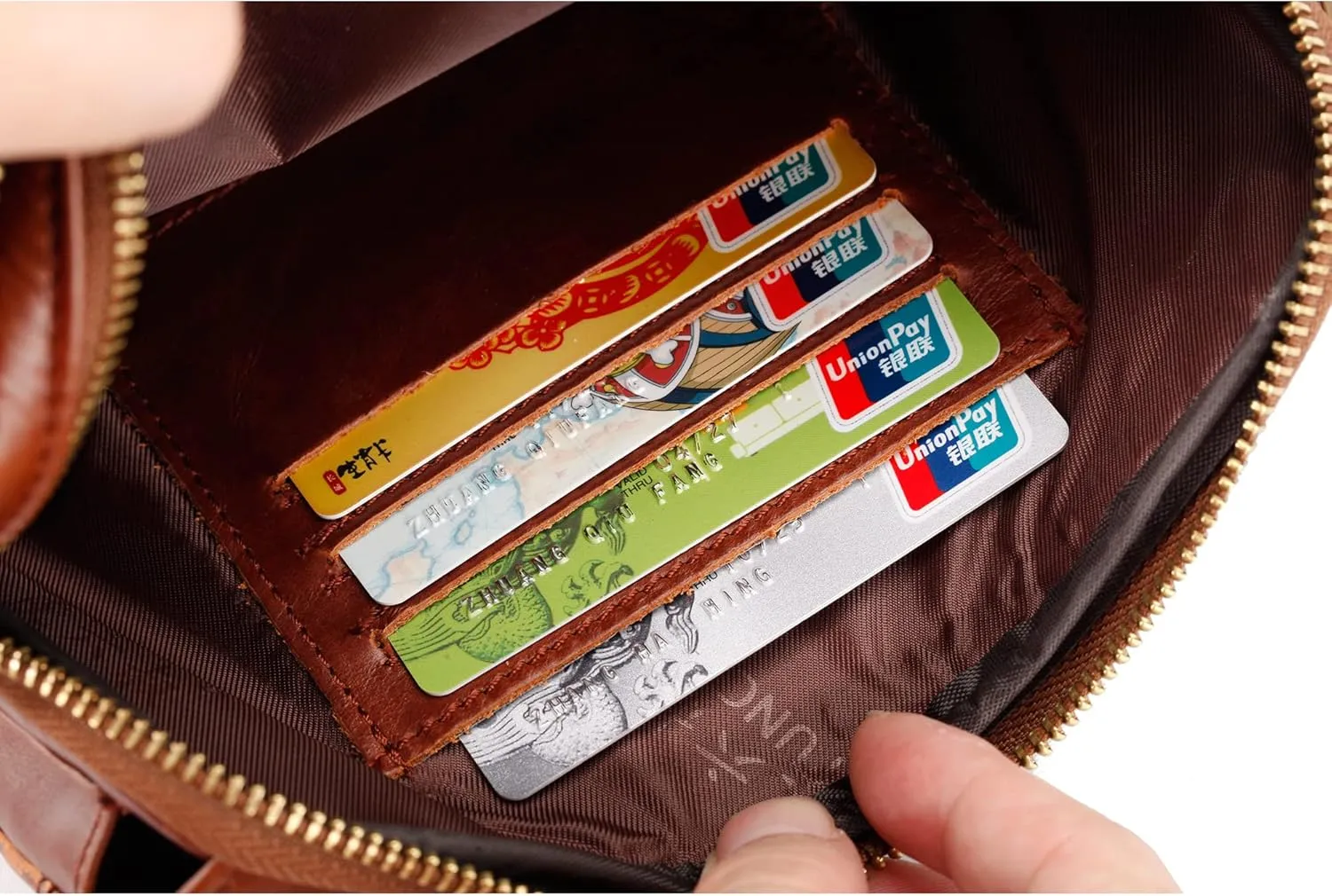 Mens Leather Clutch Organizer Wrist Bag Wallet with Credit Card Protector Slots