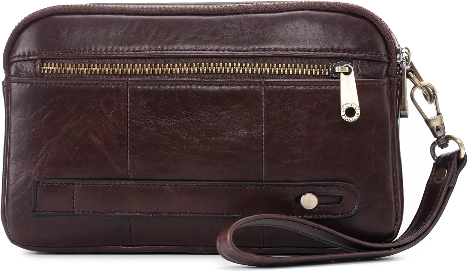 Mens Leather Clutch Organizer Wrist Bag Wallet with Credit Card Protector Slots