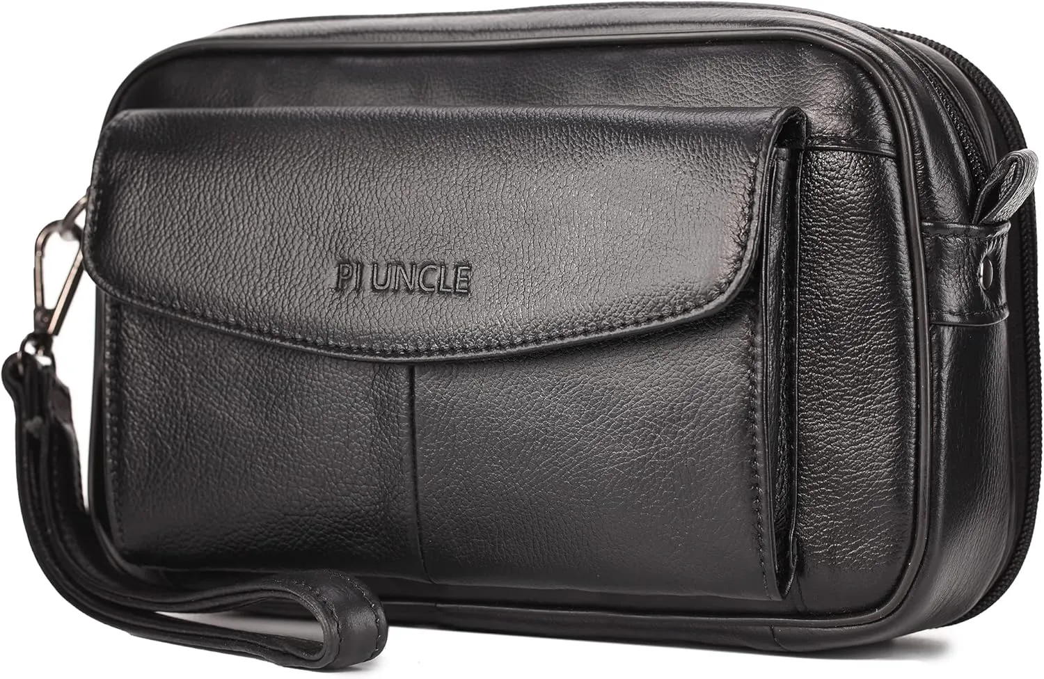 Mens Leather Clutch Organizer Wrist Bag Wallet with Credit Card Protector Slots