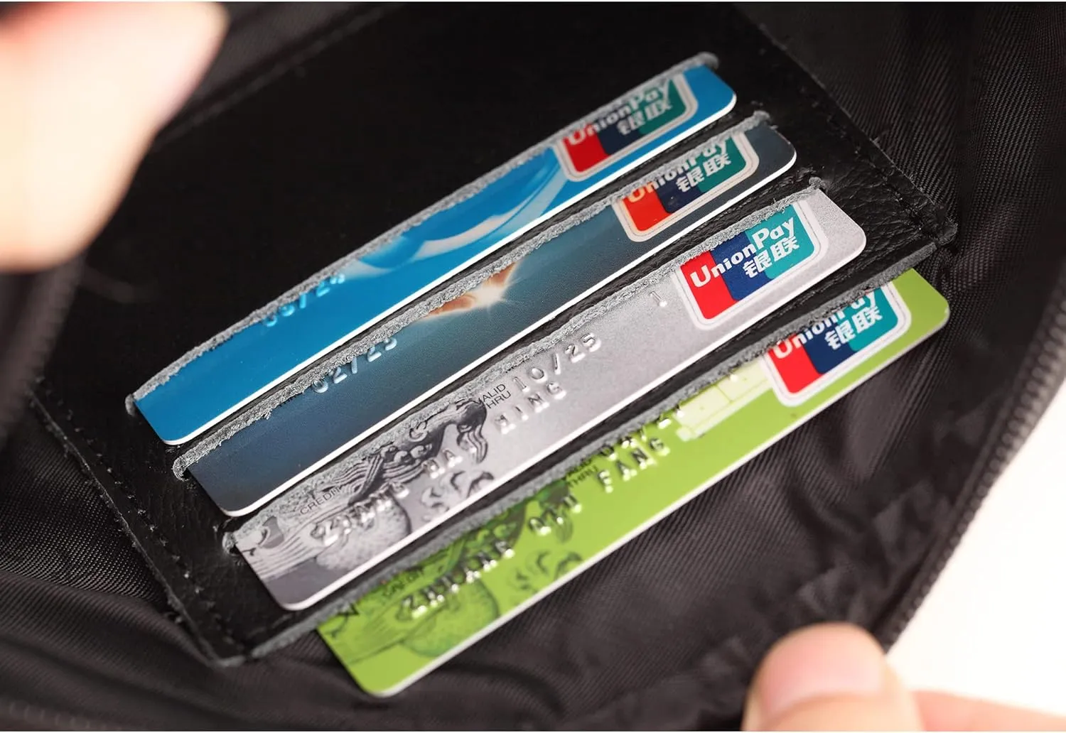 Mens Leather Clutch Organizer Wrist Bag Wallet with Credit Card Protector Slots