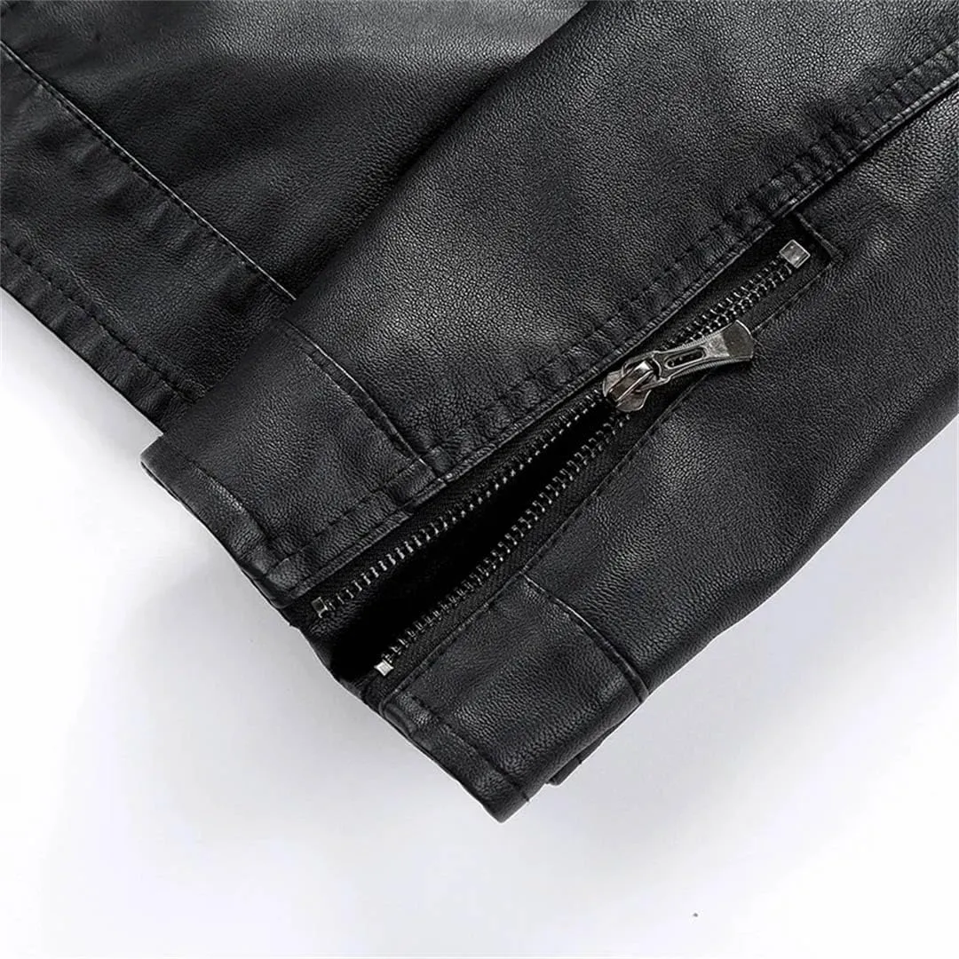Men's PU Faux Classic Vintage Plus Thick Suede Coat Design For Style Winter Fleece Leather Jacket