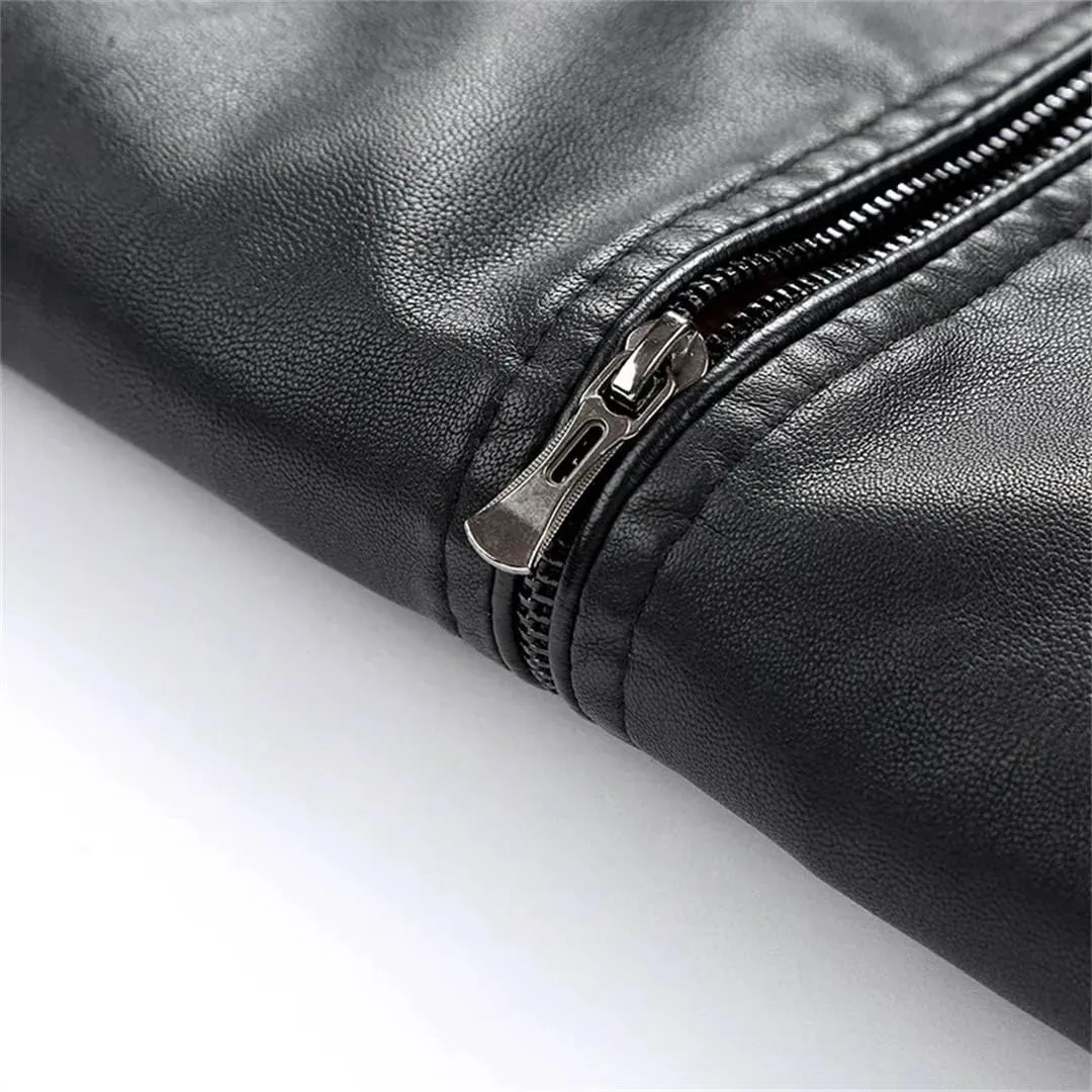 Men's PU Faux Classic Vintage Plus Thick Suede Coat Design For Style Winter Fleece Leather Jacket