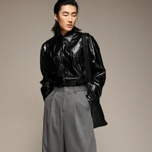 Men's Retro Faux Leather Shirt