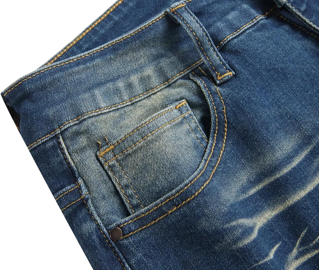 Men's Ripped Jeans,Slim Fit Distressed Straight Leg Fashion Denim Pants