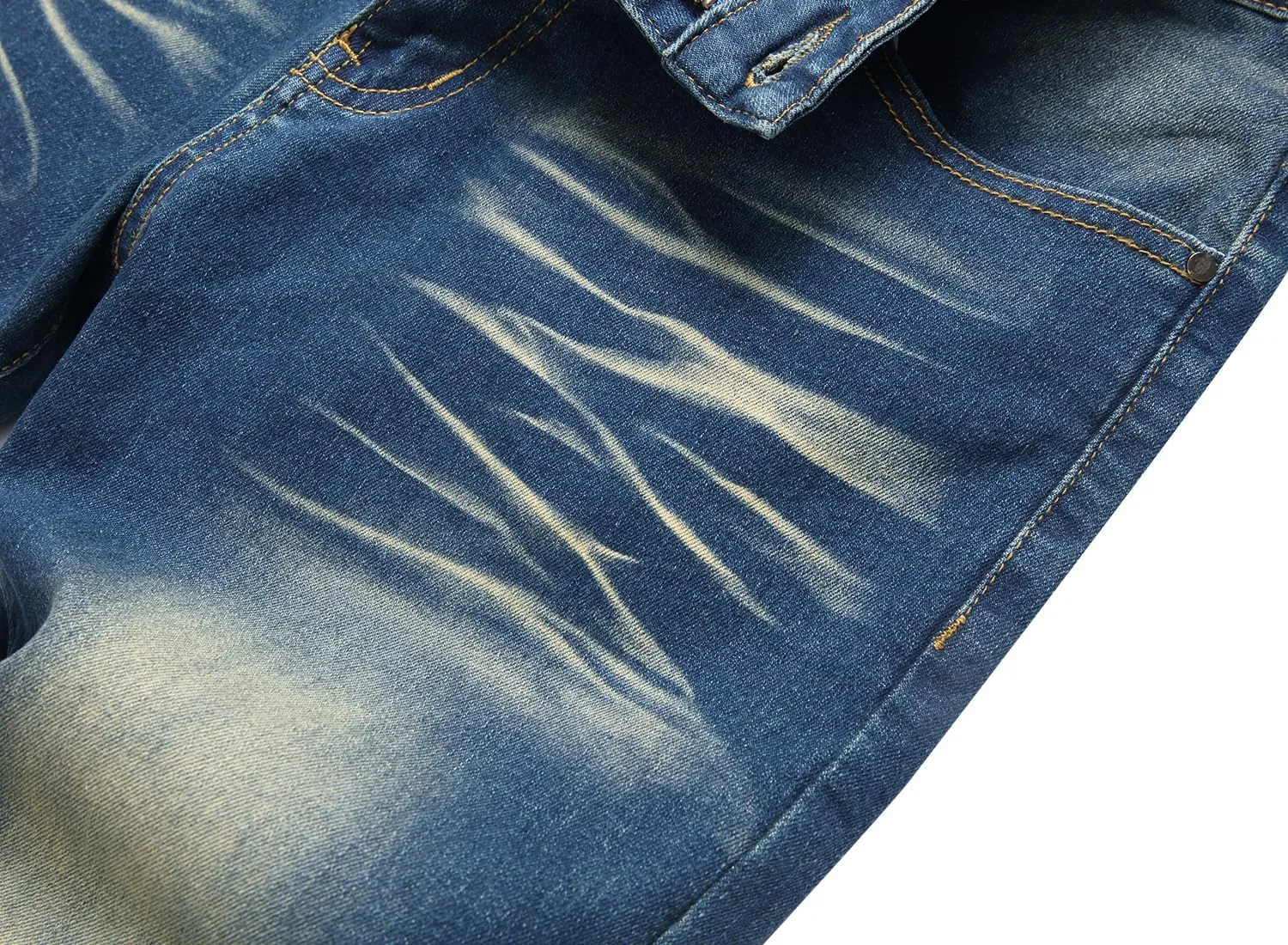 Men's Ripped Jeans,Slim Fit Distressed Straight Leg Fashion Denim Pants