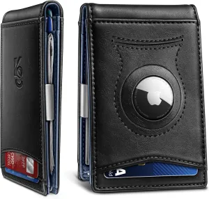 Mens Wallet For Airtag or Standard Use,KEMISANT Slim Front Pocket Wallet for Gift Men 11 Cards RFID Blocking