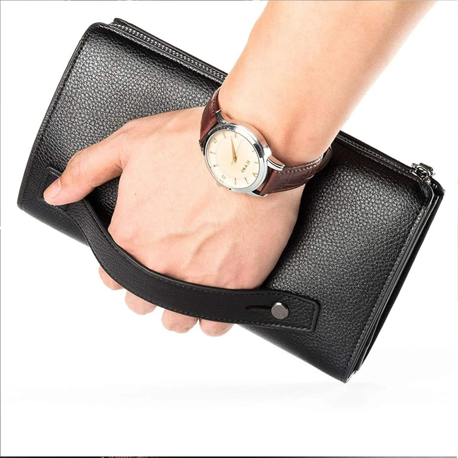 Mens Wallet Long Purse Leather Clutch Large Business Handbag Phone Card Holder Case Gift for Men Father Son Husband Boyfriend