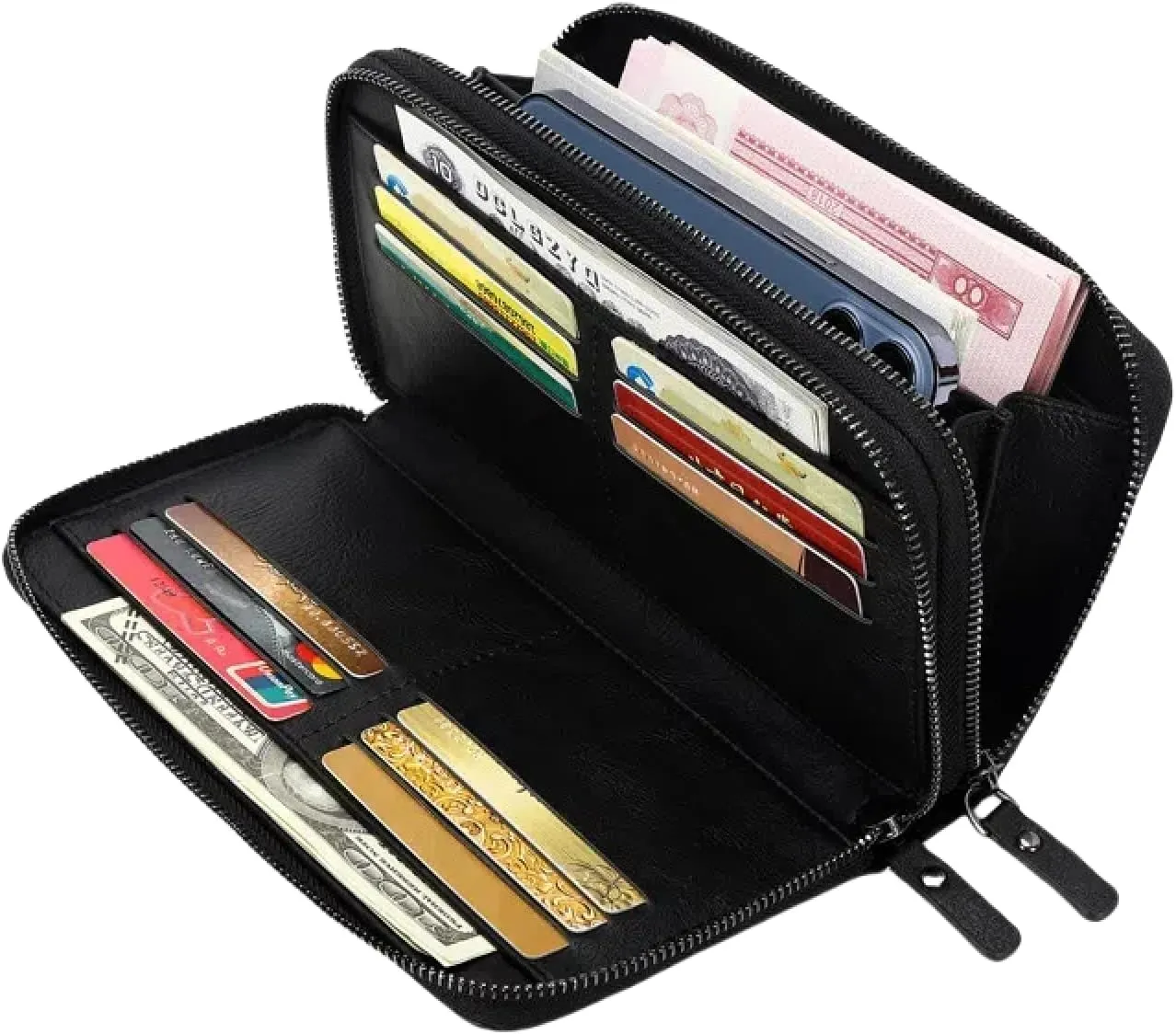 Men's wallet multifunctional business clutch bag large capacity double elongated wallet
