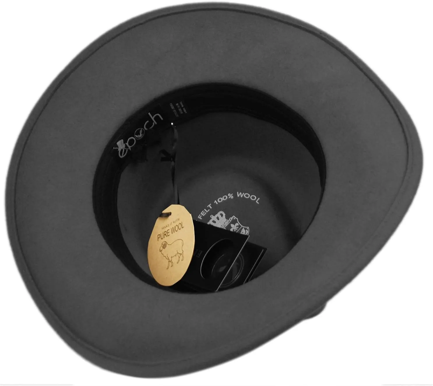 Men's Wool Felt Outback Fedora with Grosgrain or Faux Leather Band