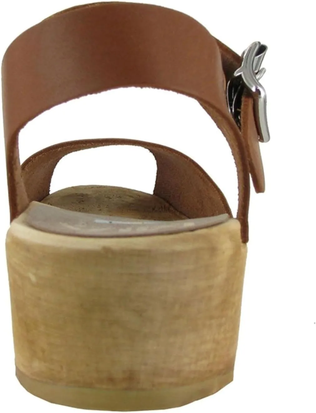 MIA Shoes Anja Womens Leather Clogs with Wooden Heels