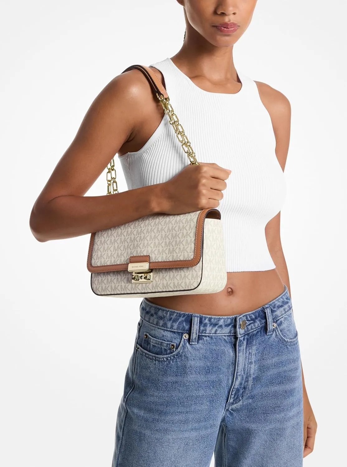 Michael Kors Tribeca Large Convertible Chain Shoulder Bag