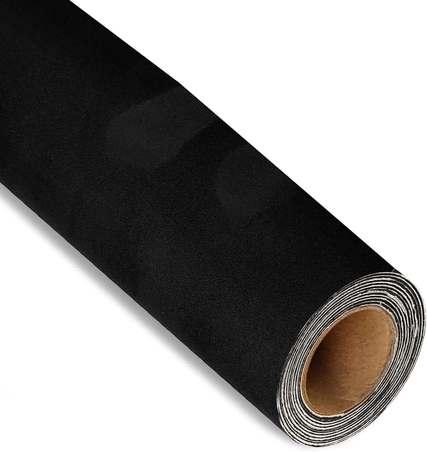 Microfiber Fabric Self-Adhesive Suede Look, Stretch Film Fabric for car Interior Decorate - 16in x 55in, Black