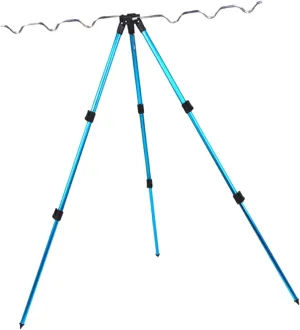 Mikikit Fishing Rod Holder Fishing Pole Telescopic Tackle Tripod Ocean Holders Rods Shore Support Collapsible Mounted Aluminum Beach Foldable Brackets Pole Rod Holder Blue