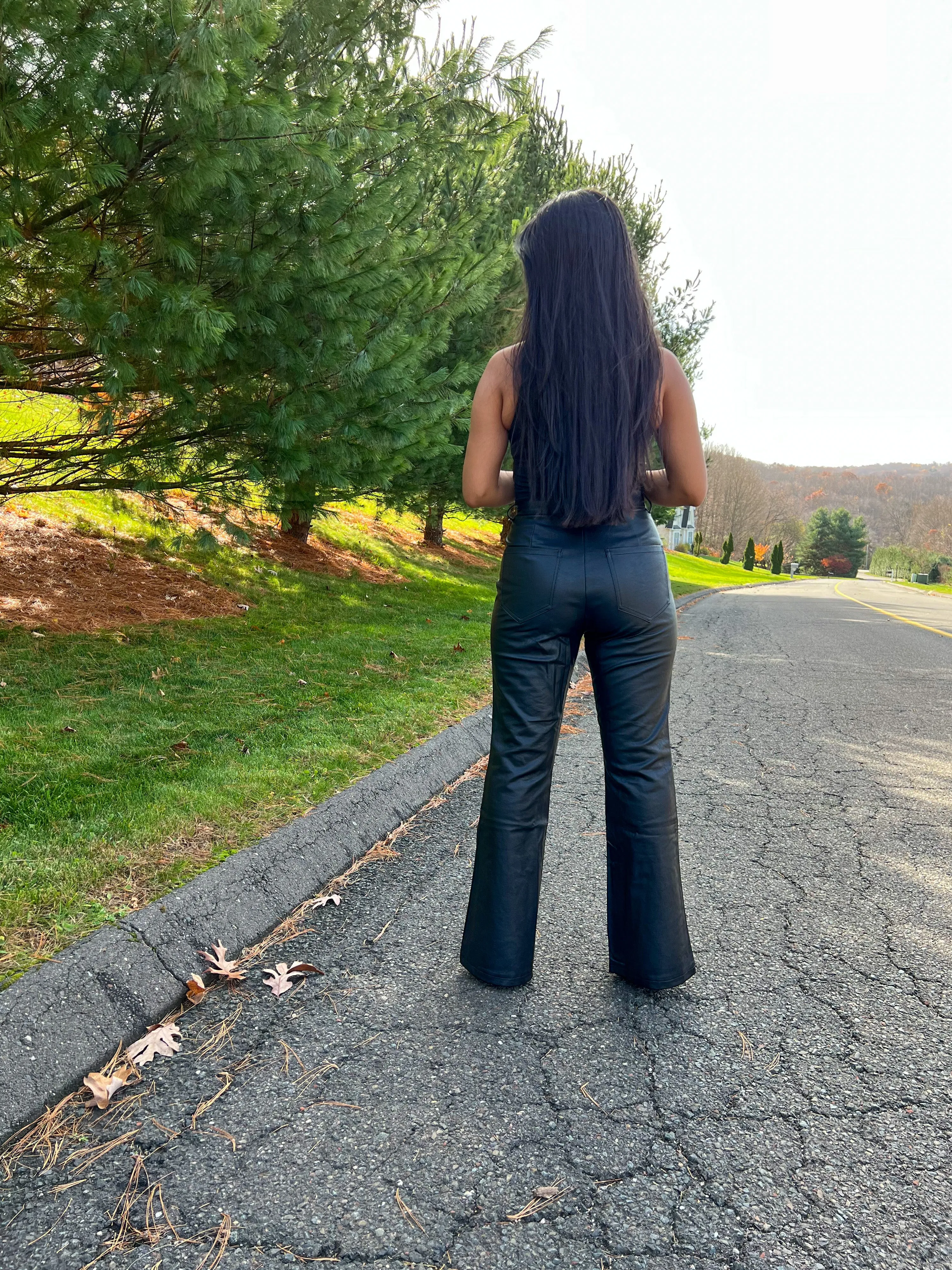 Minimalist - Petite Faux Leather Pants