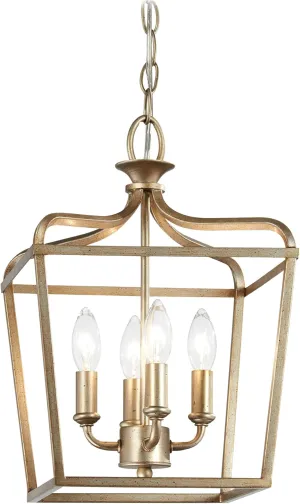 Minka Lavery Ceiling Pendant Lantern Chandelier Lighting 4445-582 Laurel Estate, 4-Light Fixture 240 Watts, Brio Gold