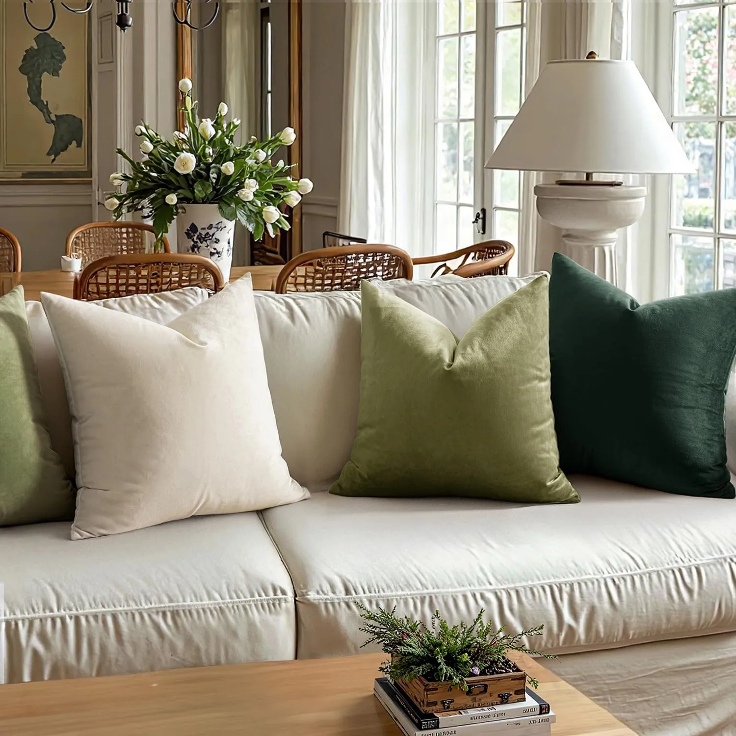 MIULEE Pack of 2 Velvet Soft Solid Decorative Square Throw Pillow Covers Set Christmas Cushion Case for Spring Sofa Bedroom Couch Car 18x18 Inch 45x45 cm