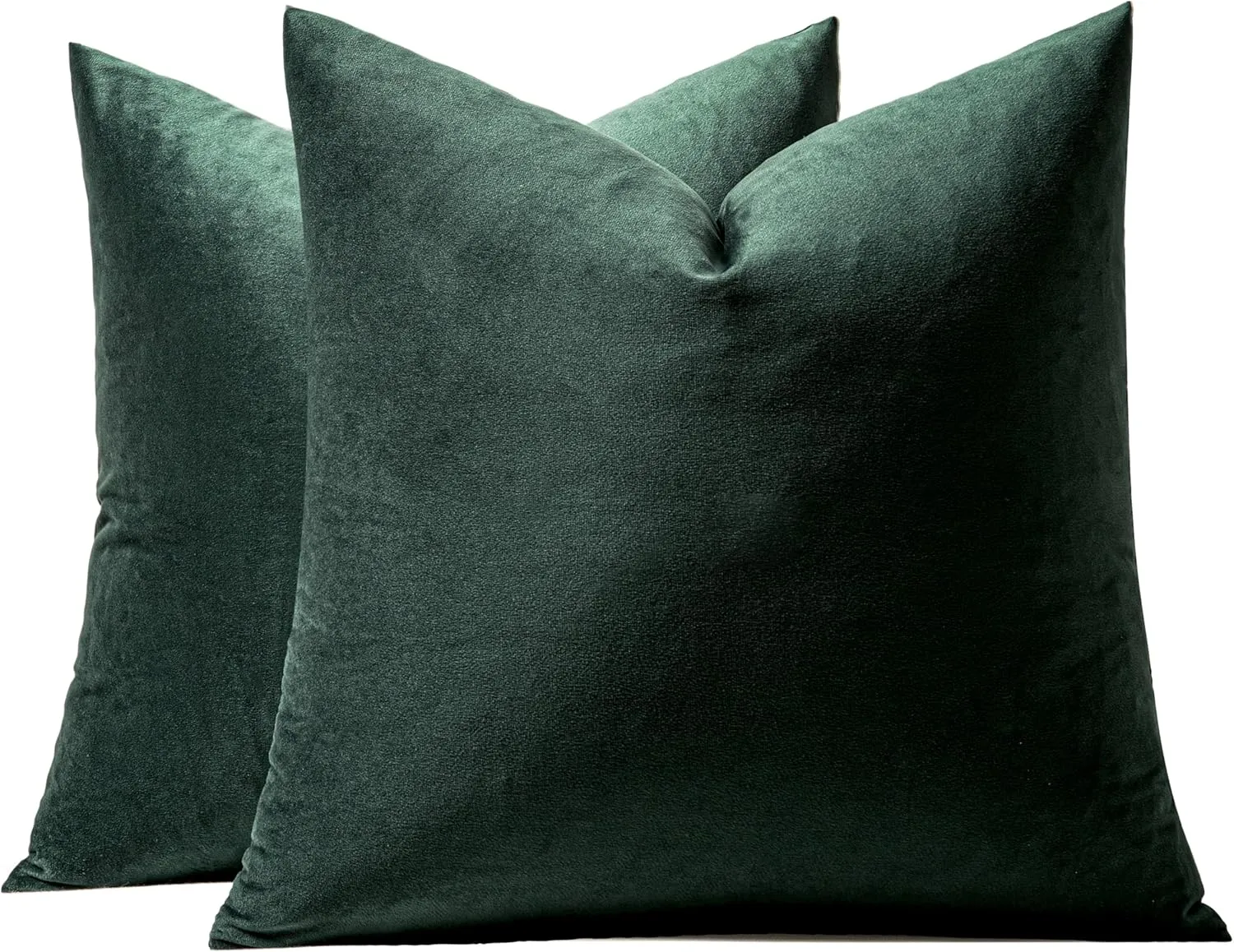 MIULEE Pack of 2 Velvet Soft Solid Decorative Square Throw Pillow Covers Set Christmas Cushion Case for Spring Sofa Bedroom Couch Car 18x18 Inch 45x45 cm
