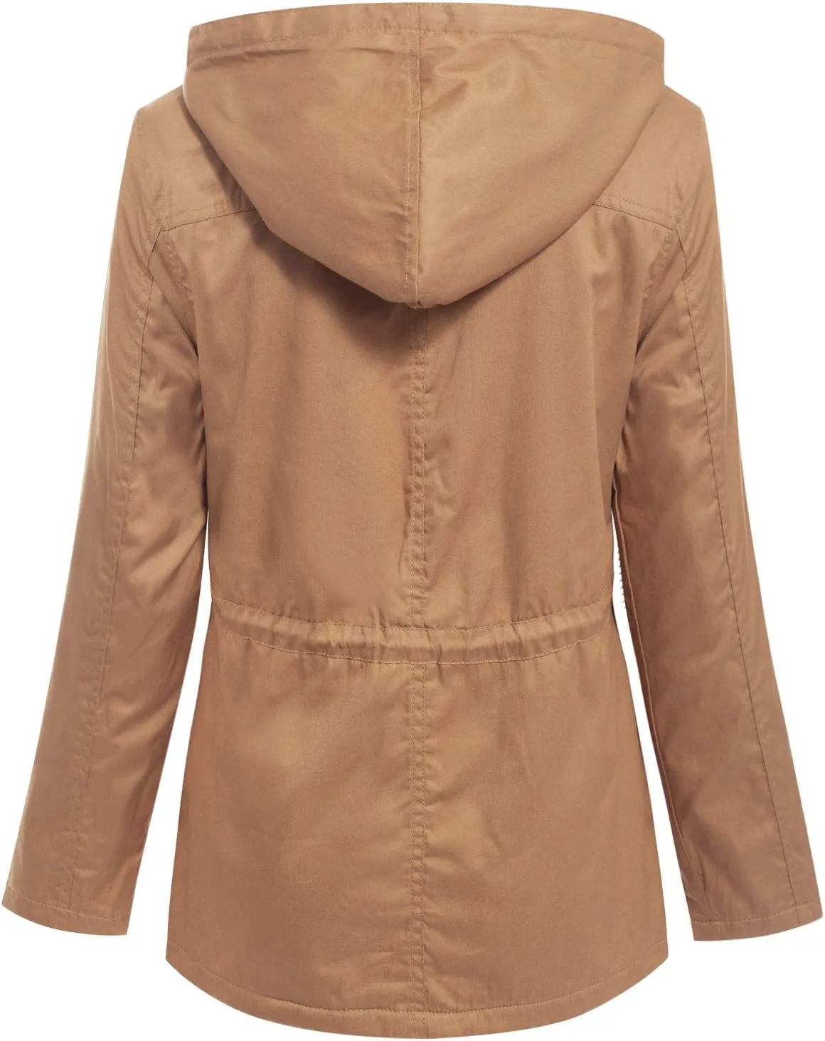 MixMatchy Women's Faux Fur Waist Drawstring Lightly Padded Utility Fashion Jacket Parka