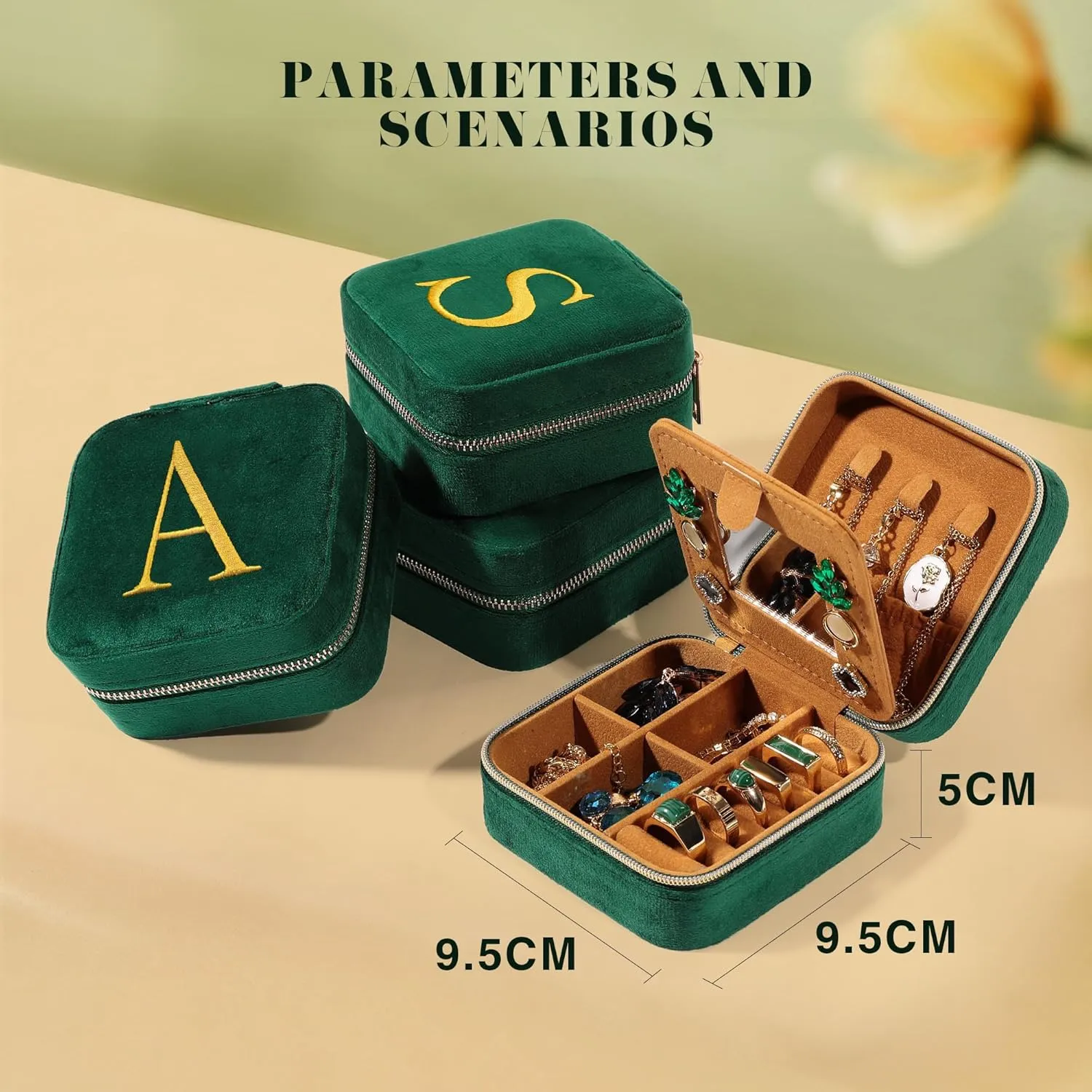 Mothers Day Gifts - Travel Jewelry Case for Women, Small Initial Jewelry Box Organizer for Necklaces/Rings/Earrings, Birthday Graduation Mothers Day Gift for Women - Letter J