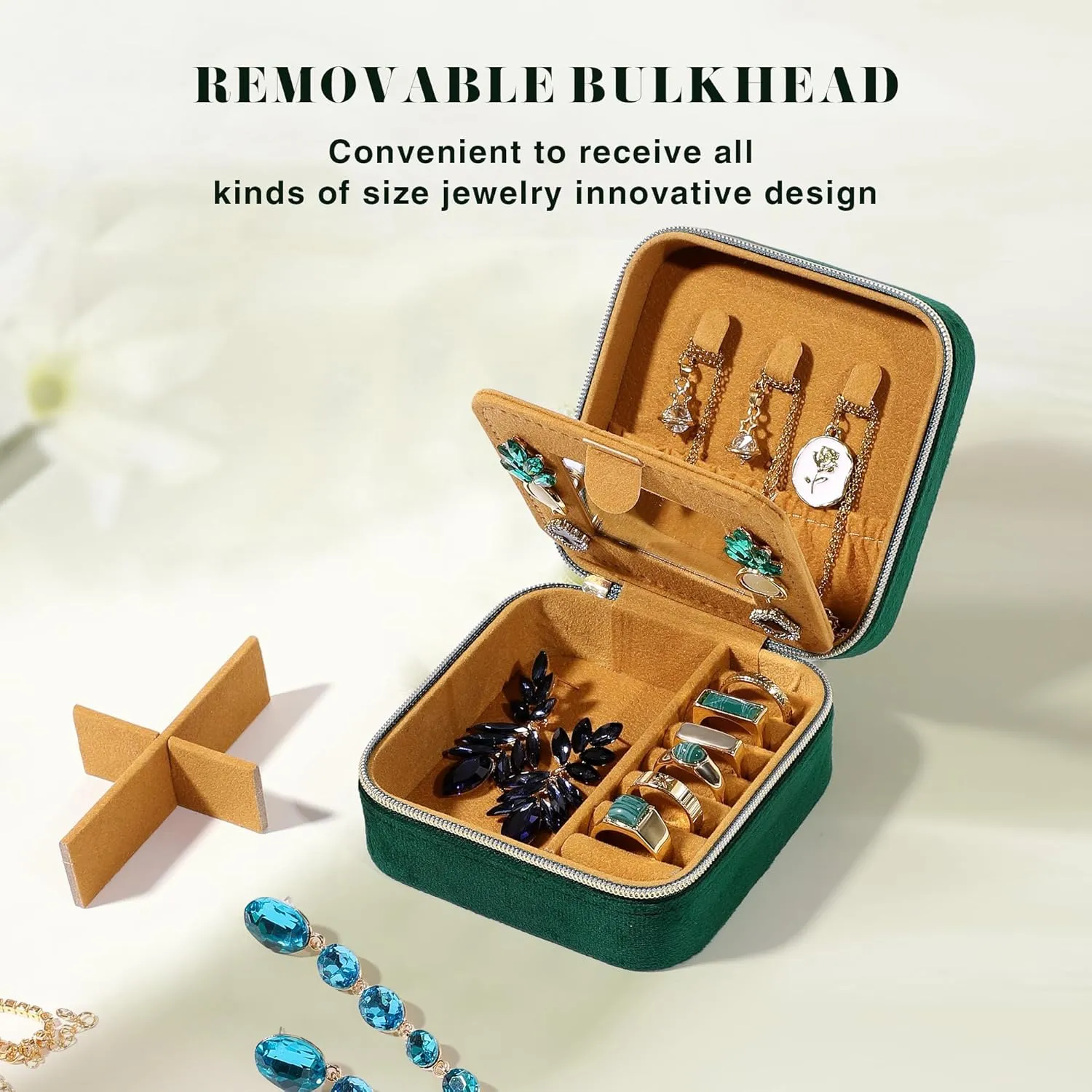 Mothers Day Gifts - Travel Jewelry Case for Women, Small Initial Jewelry Box Organizer for Necklaces/Rings/Earrings, Birthday Graduation Mothers Day Gift for Women - Letter J