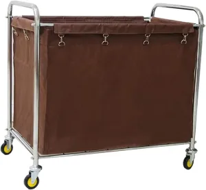Movable Hand Trucks Storage,Kitchen Movable Trolleys,Hotel Laundry Sorter Cart on Wheels,Linen Cart with Handle,Service Rolling Trolley,Re Movable Bag