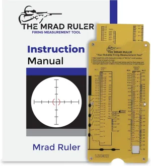 MRAD Ruler Range to Target Calculator Compact and Portable Firing Measurement Slide Rule Tool for Hunting and Long-Range Shooting