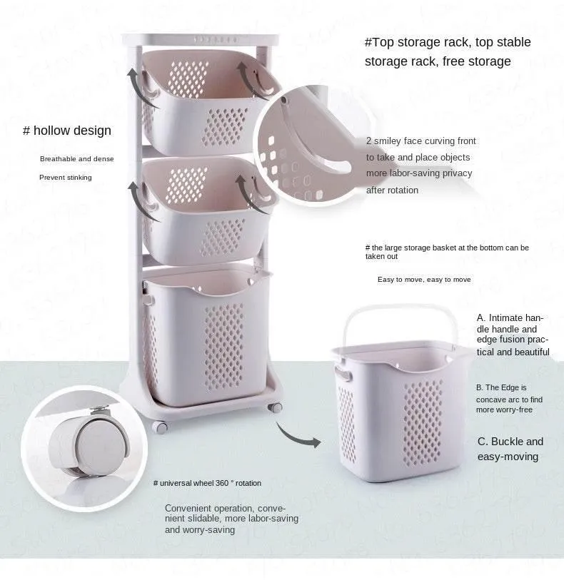 Multi-Layer Laundry Organizer Basket - Hanging Storage Solution