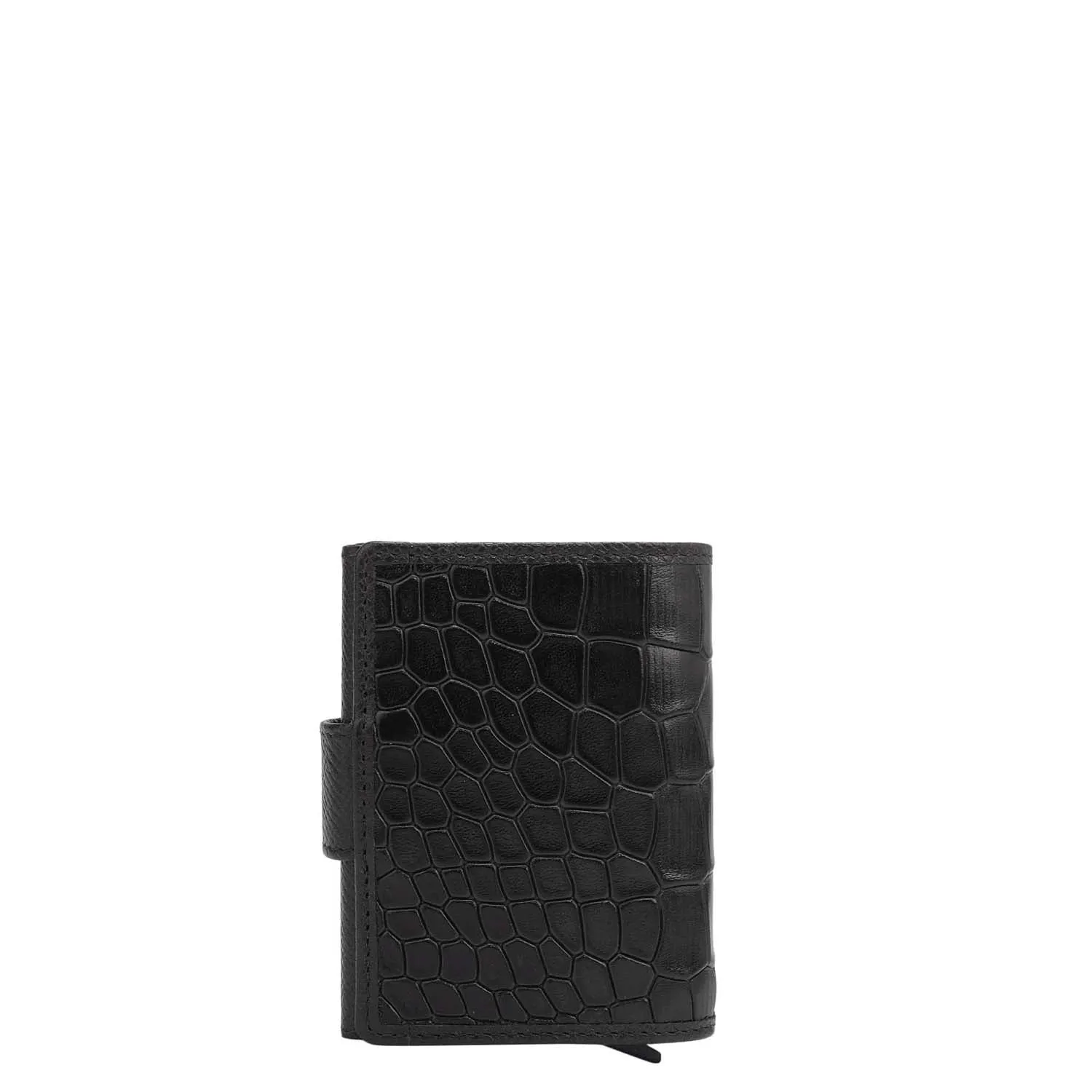 Multi Slot Leather Card Case - Black