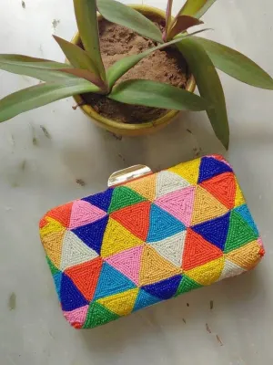 Multicolored Triangle Clutch